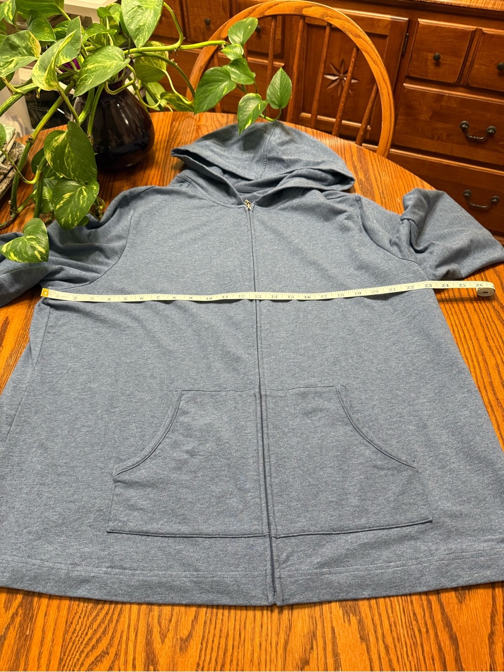 Karen Scott Heather Blue Full-Zip Hooded Jacket Plus Size 1X - Picture 7 of 9